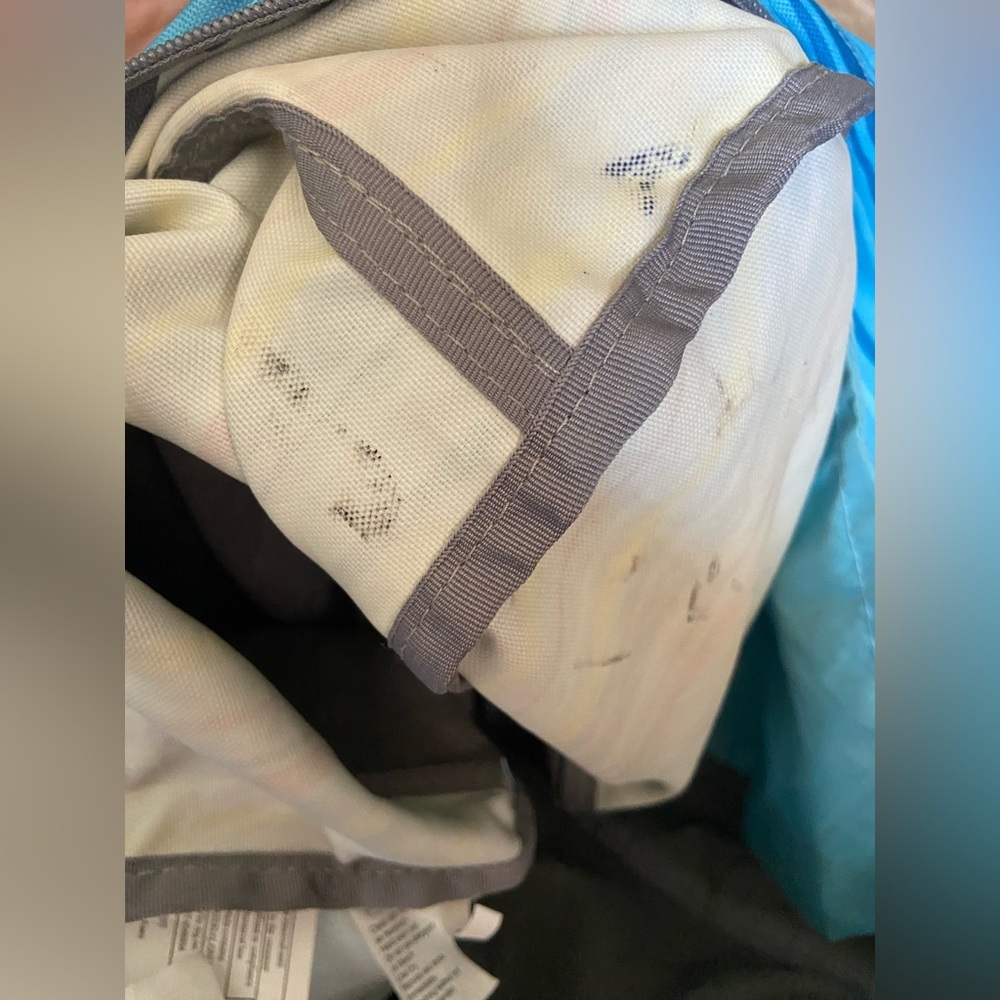 JanSport Striped Aqua Blue XL Weekender Holdall Duffel Bag with Shoulder Strap - Picture 9 of 11